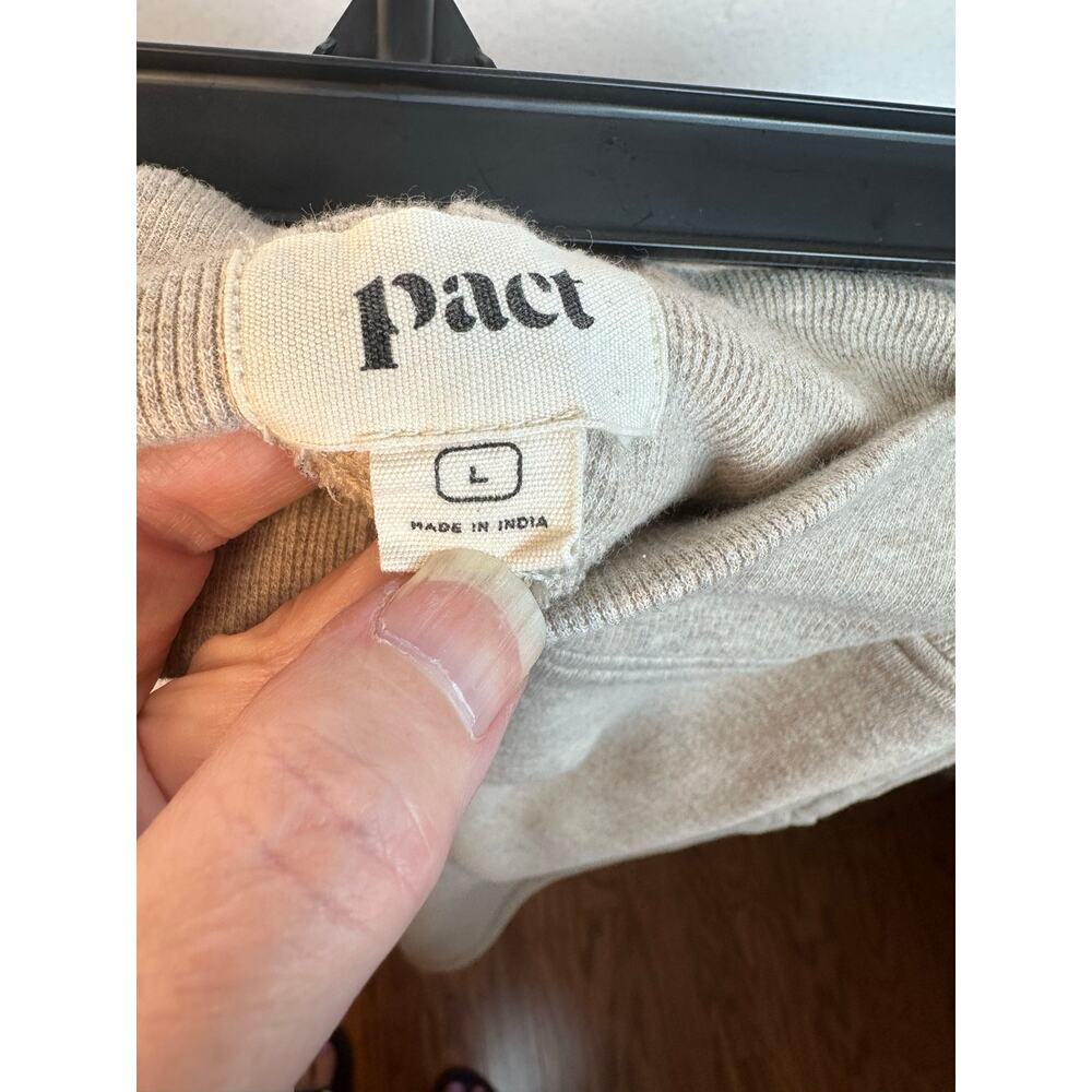 Pact Women's large joggers light heathered beige 100% organic cotton - Picture 2 of 5